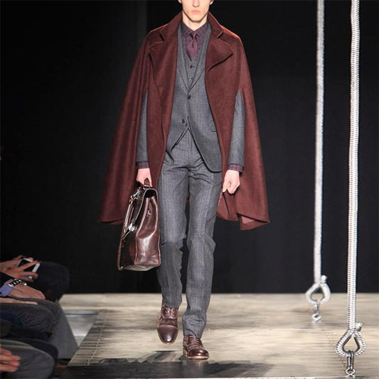 Men's Fashion Loose Casual Mid-length Cloak Coat