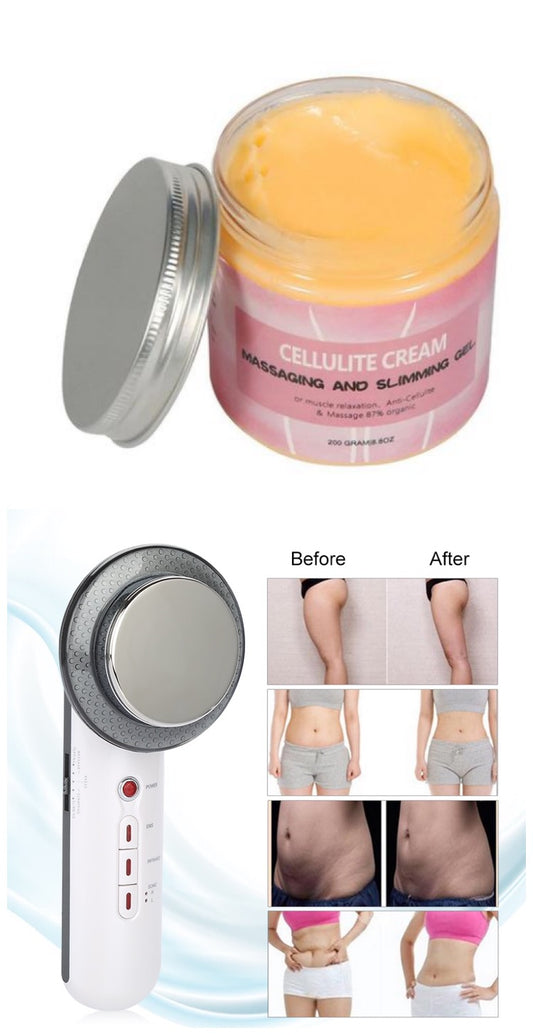 Ultrasonic Massager with EMS XIR LED Slimming Cream