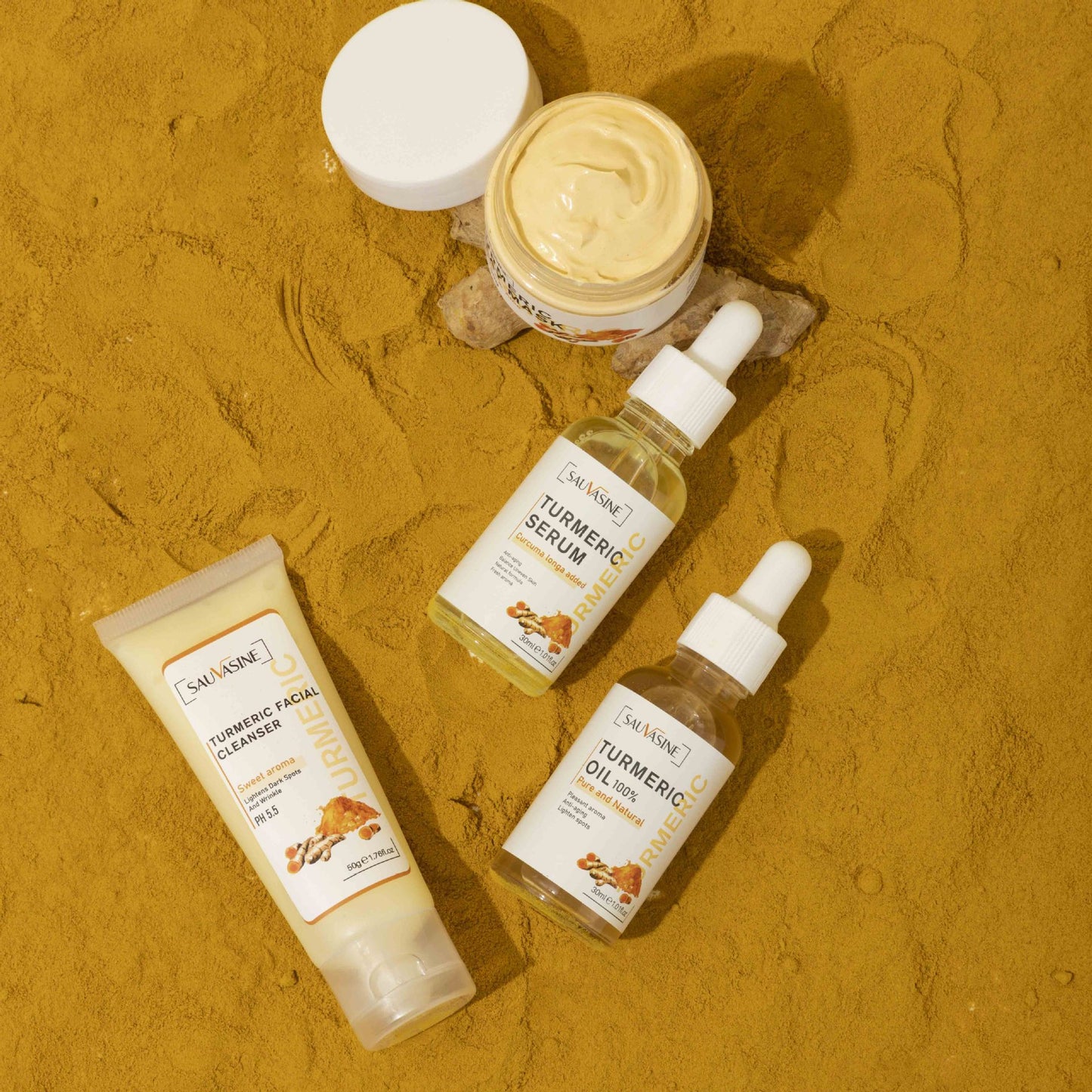 Turmeric Skin Care Kit Gentle Rejuvenation Deep Nourishing Moisturizing