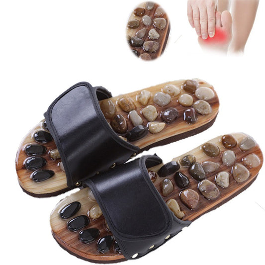 Home Foot Care Pebble Massage Slippers Acupoint Foot Therapy Shoes