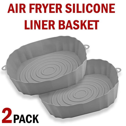 2 PCS Air Fryer Silicone Liners Reusable Air Fryer Silicone Pot Baking Tray Mat