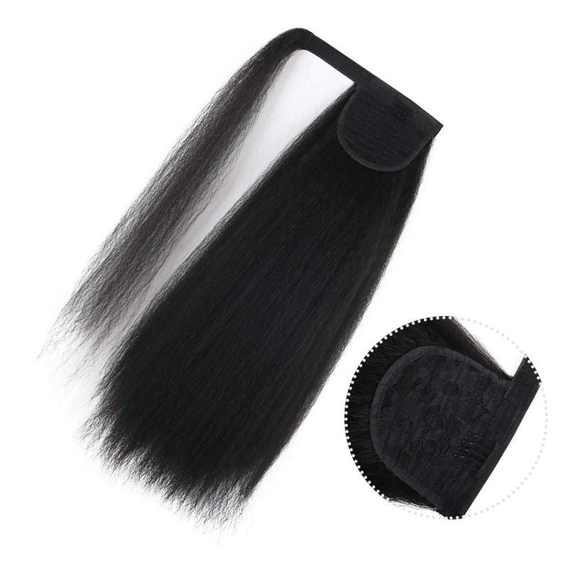Women's Fluffy Straight Ponytail Wig Head Cover