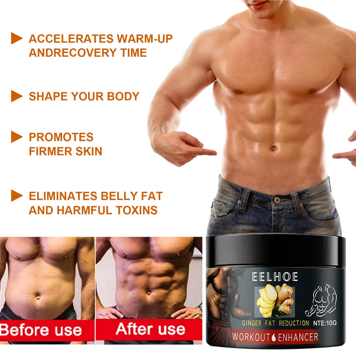 Men's And Women's Fitness Shaping Ginger Fat Burning Abdominal Muscle Cream